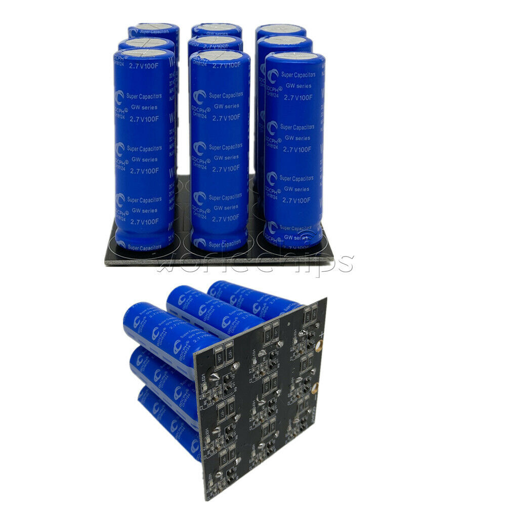 11F 24.3V 2.7V 100F Farad Capacitor Super Capacitor With Protection Board 9PCS