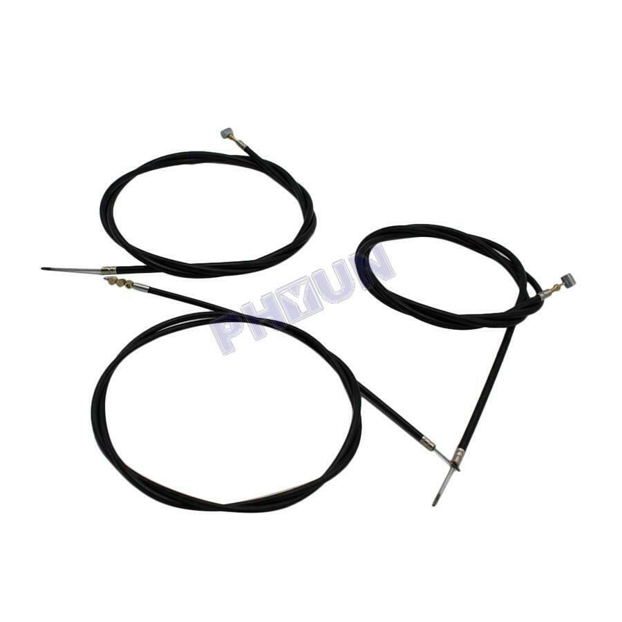 Universal Motorcycle Clutch Cable Brake Cable Throttle Cable Kit Durable 3Pcs