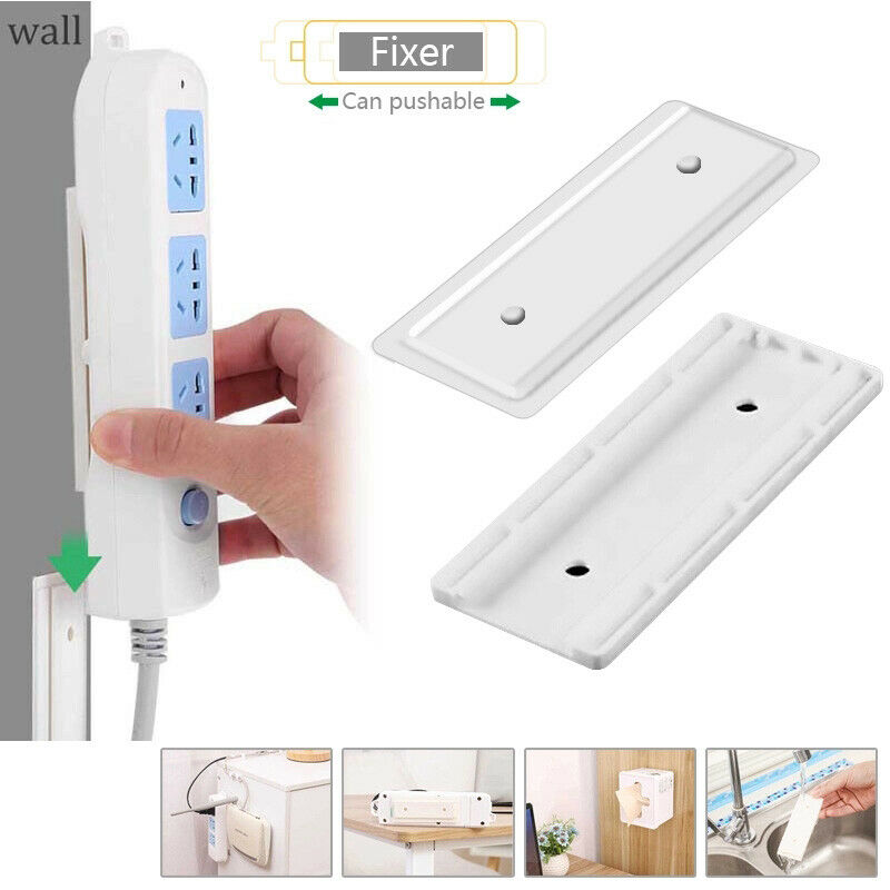 Self-Adhesive Power Strip Holder Fixator-Wall-Mounted Socket Cable Fixe Lt