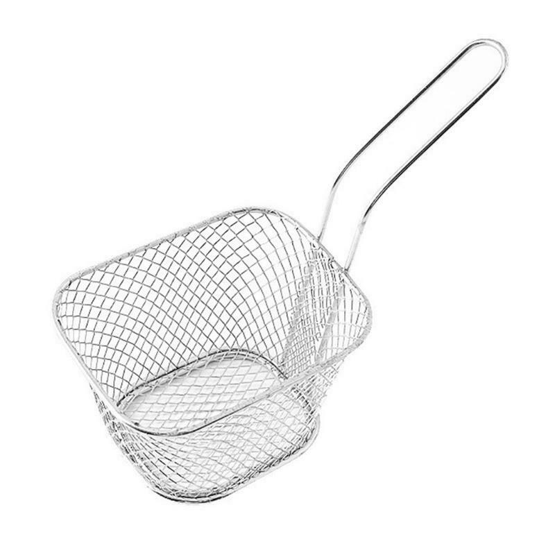Professional Rectangular Stainless Steel French Fries Basket Small Individual