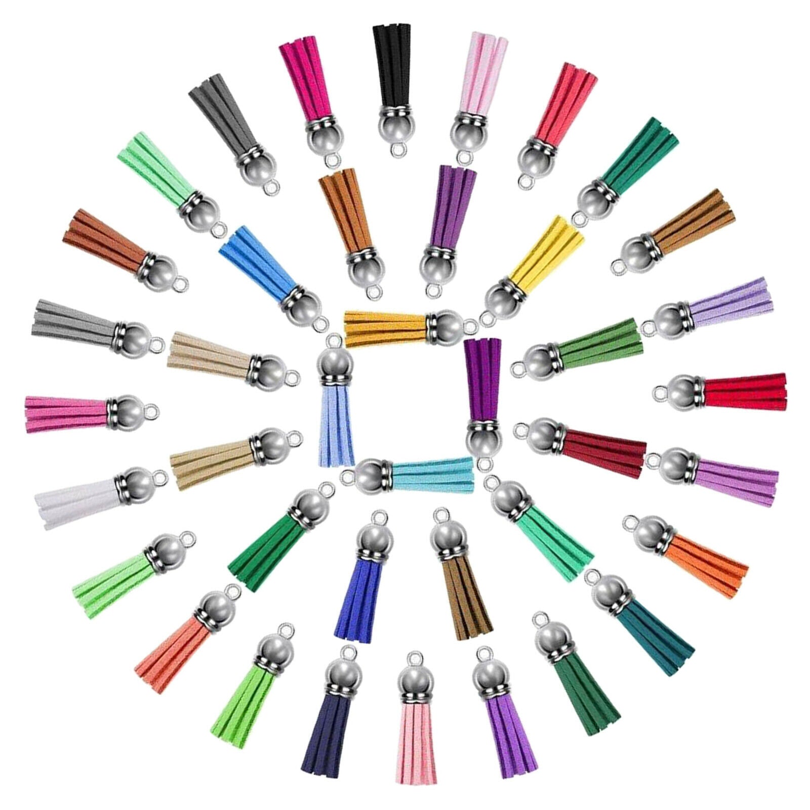 200Pcs Tassel Handbag Key Chain Key Ring Faux Leather Handbag Accessories Charm