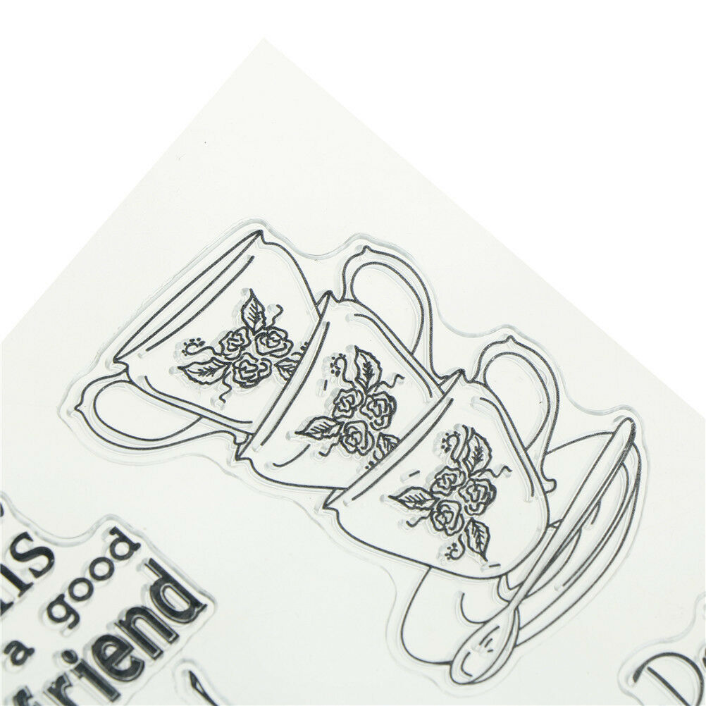 teacup clear rubber stamps seal scrapbooking album card decor diary diy craft Rf