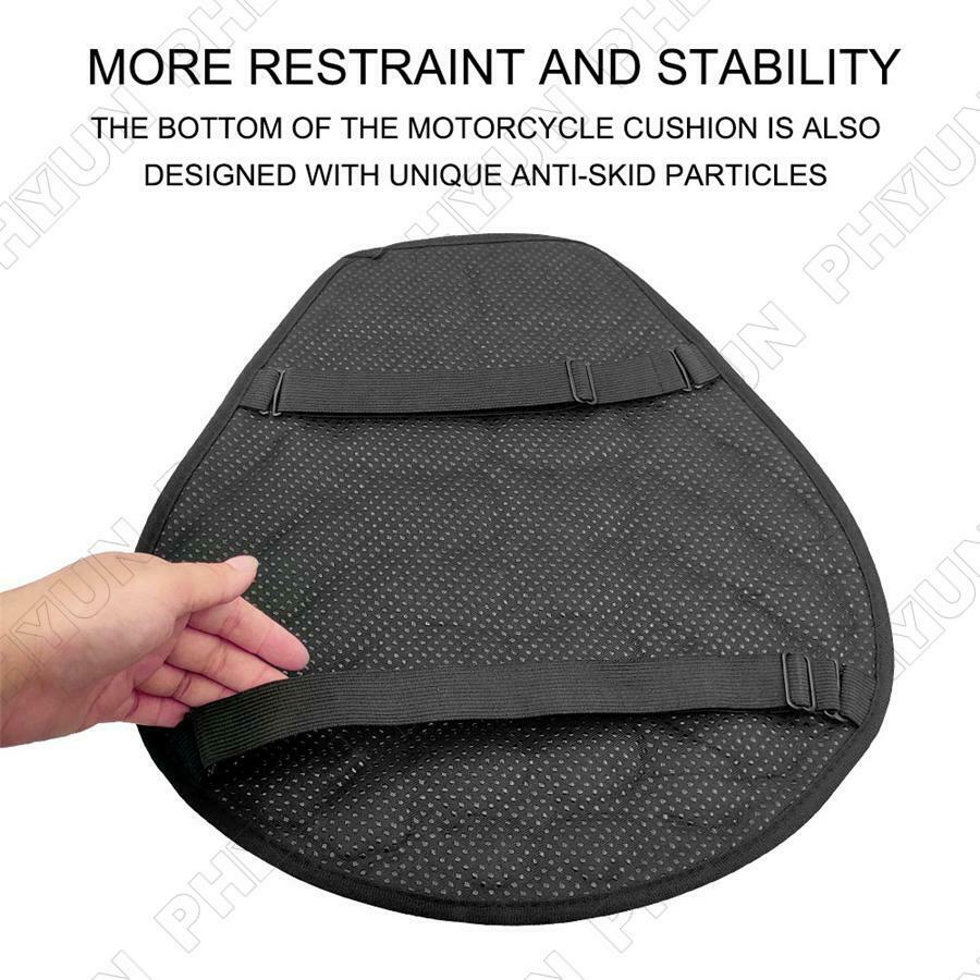 Black Motorcycle Seat Cover Cooling Sunscreen Mat Inflatable Air Seat Cushion