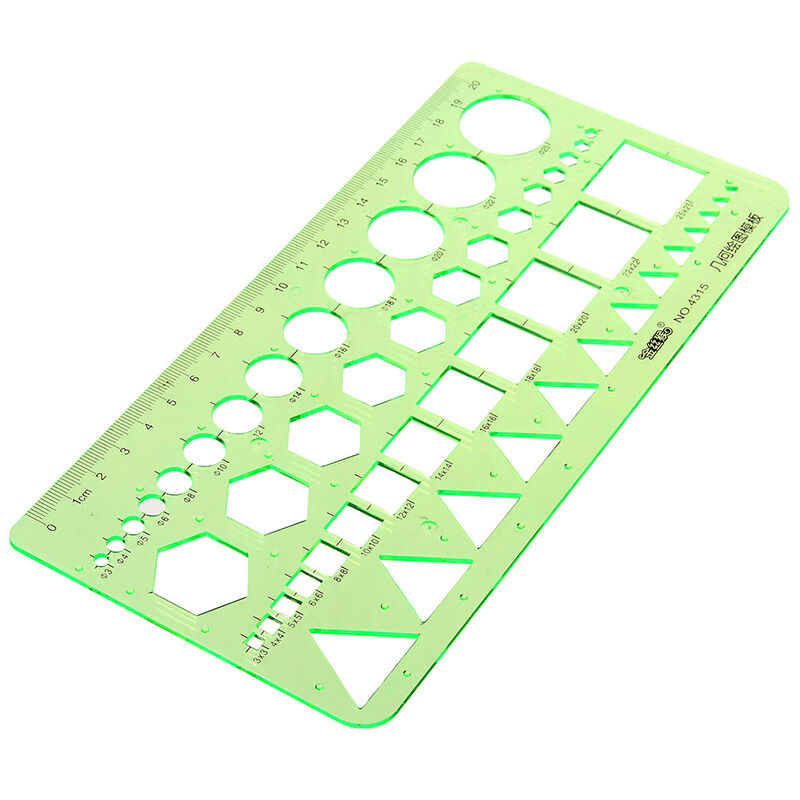 Plastic Circles Squares Hexagons Geometric Template RulerStencilStudyStude.l8