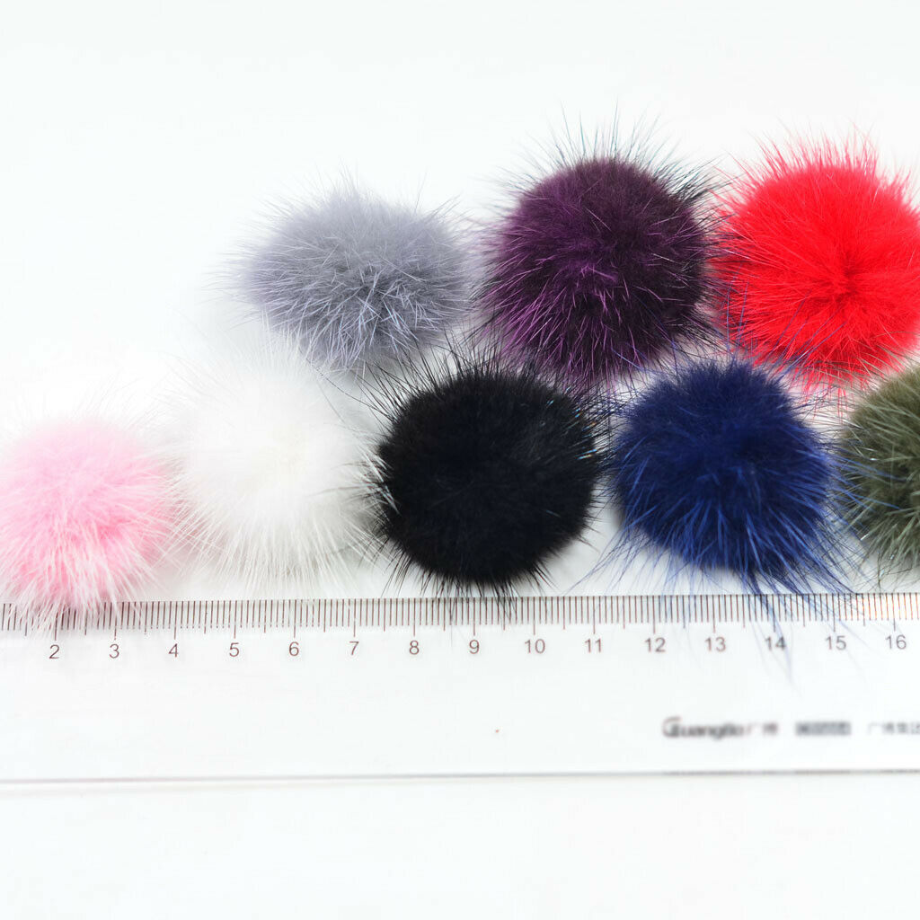 16Pcs Fluffy Pompom Ball For Women Hair Band Clips Earring Jewelry Gifts DIY