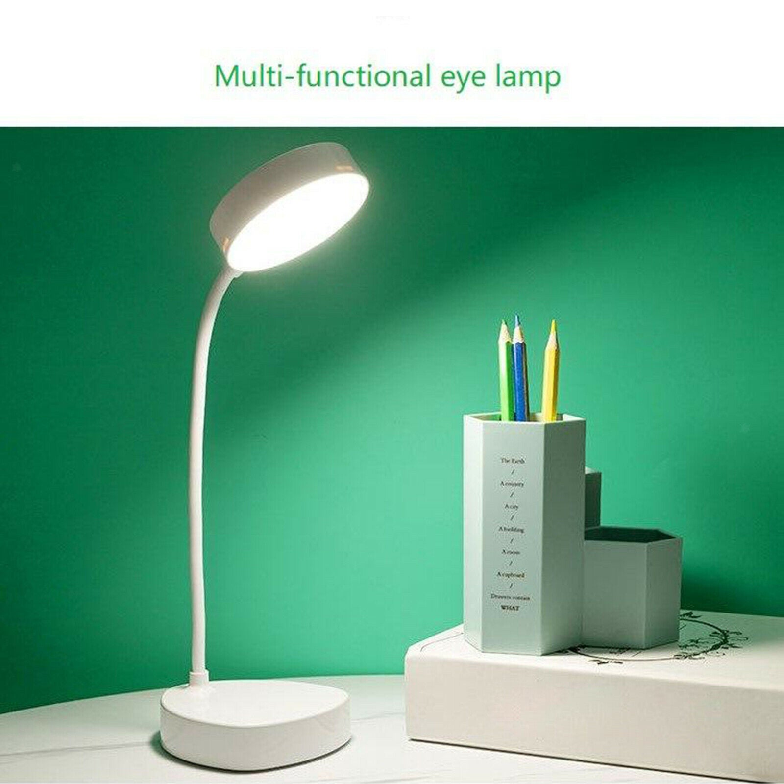 LED Desk Reading Lamp Light Touch Control Dimmable Nightlight USB Office