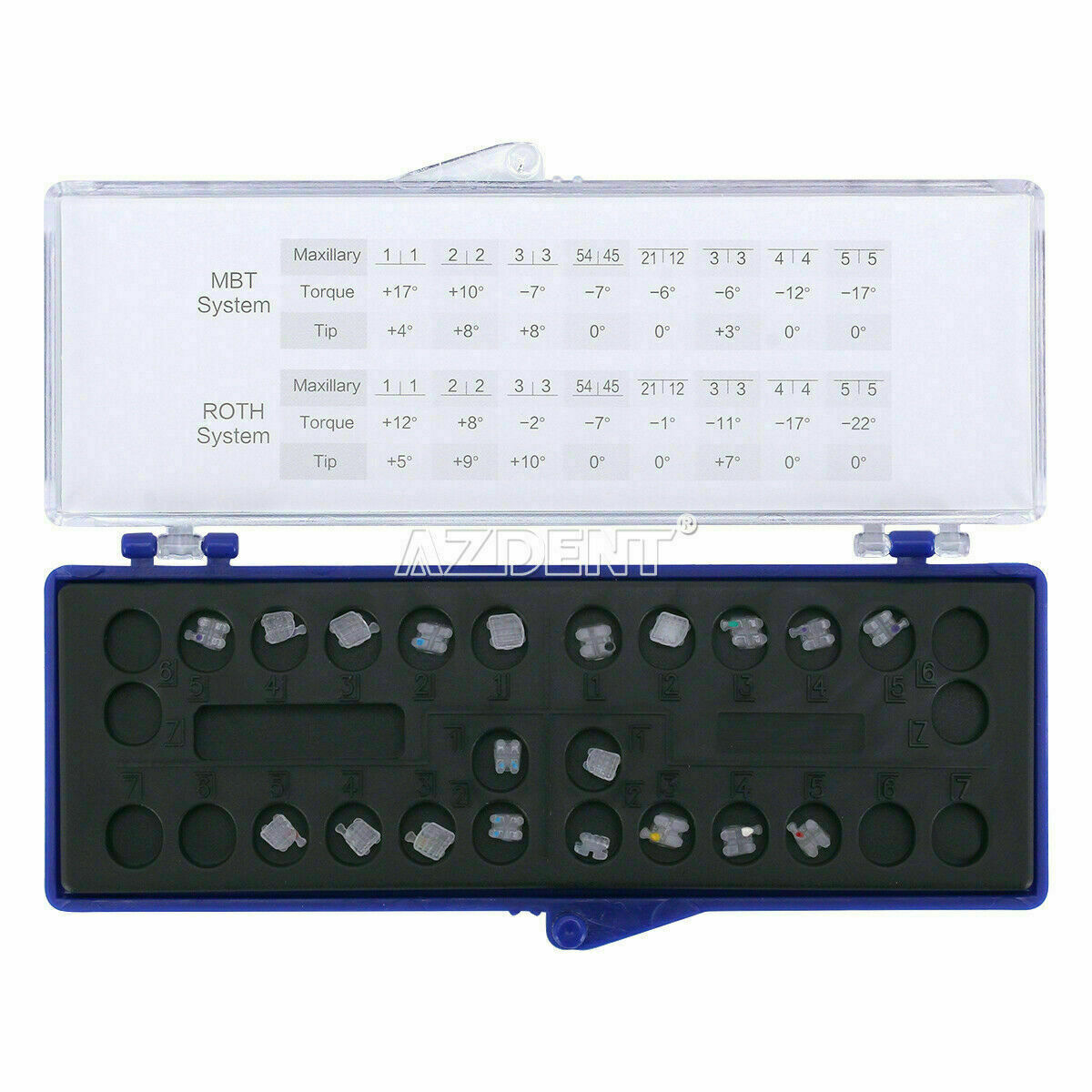 5 Packs Dental Ceramic Orthodontic Bracket Braces 5*5 Roth 0.22 Braces Hooks 345