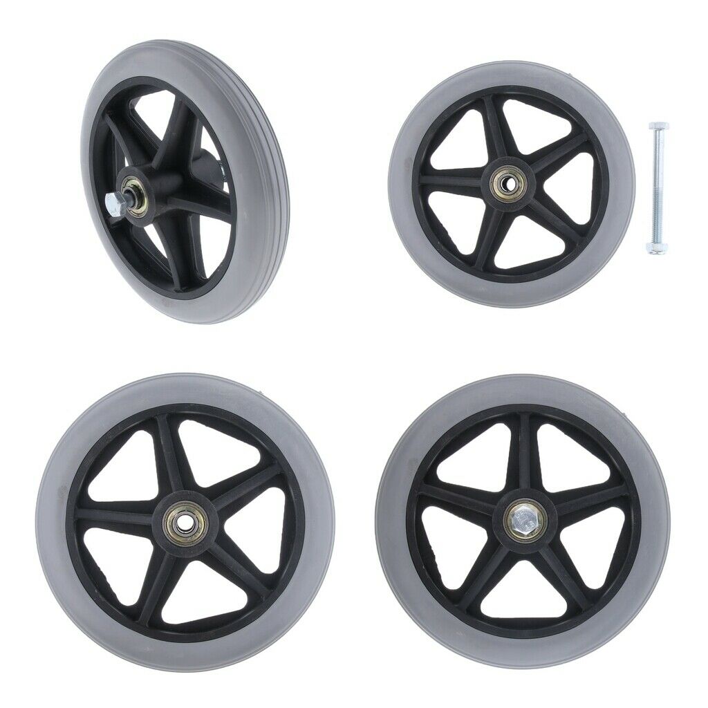 4 Pcs ABS Wheelchair Replacement Front Wheel 5/16" Castor Wheelchairs Supply