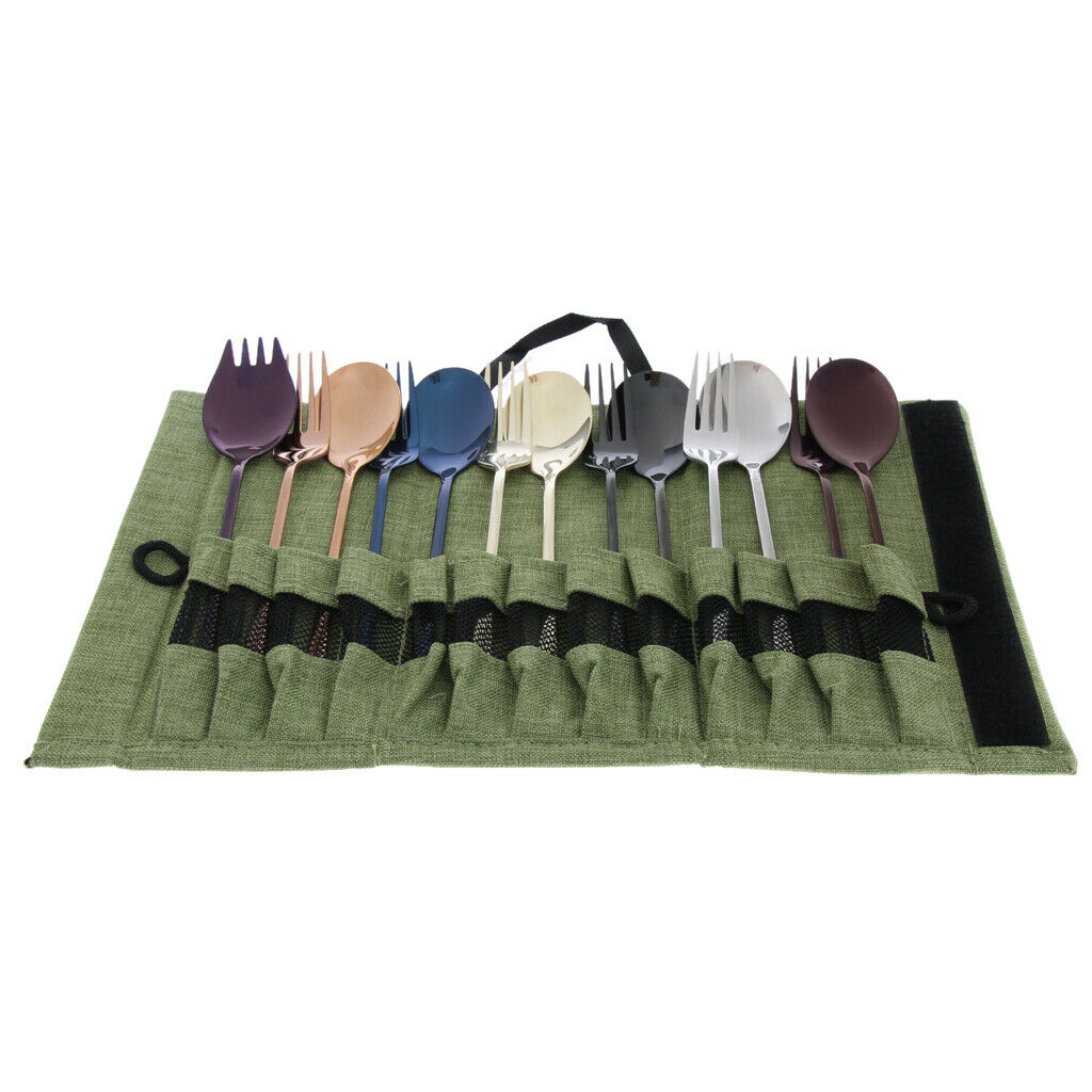 Cutlery Set Storage Holder Chopsticks Spoon Fork Flatware Carry Bag Pack Army