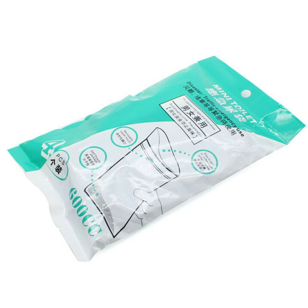 4x Disposable Urine Bags Car Toilet Emergency Camping Urinal Wee Pee Bags