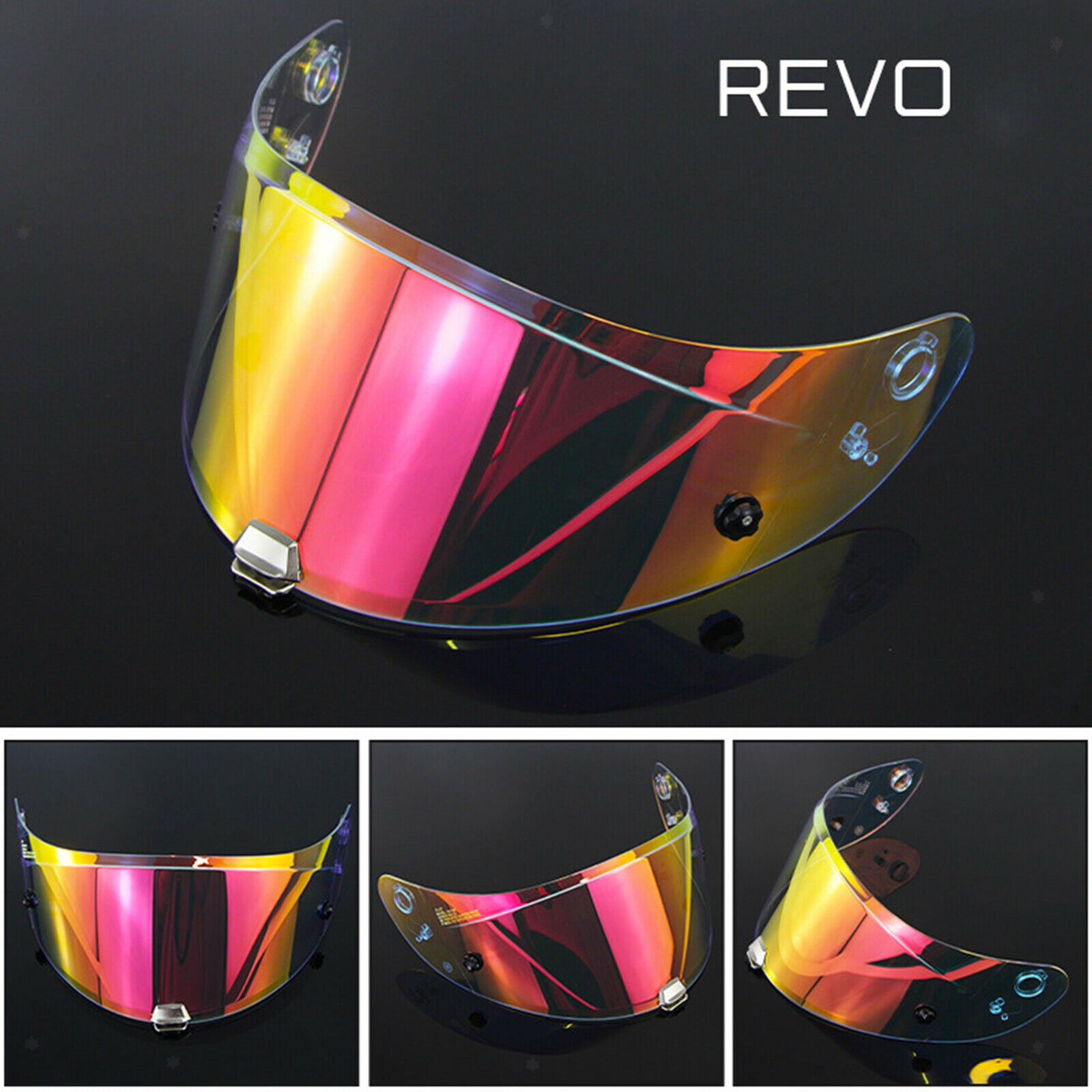 2X Helmet Visor Lens Full Face for HJ-26 RPHA11 RPHA70 PC Visor Lens revo red