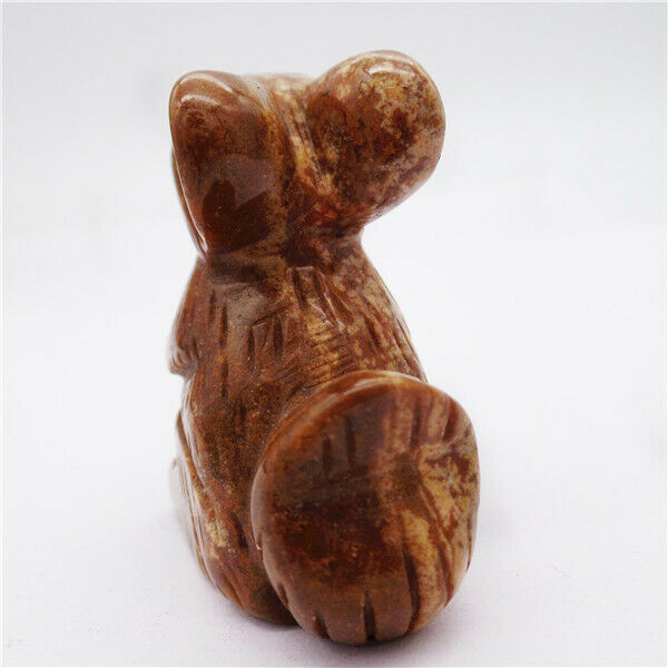 49x40x23mm Natural Old Ocean Jasper Carved Squirrel Decoration Statue HH8070