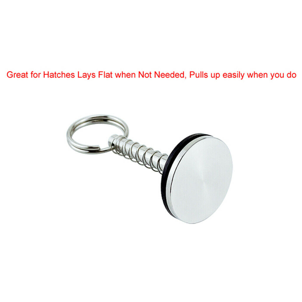 Boat 316 Stainless Steel Ring Hatch Cover Pull Pin Lifter & Rubber Gasket