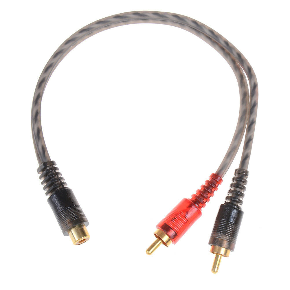 Car audio 1RCA female to 2RCA male Y splitter cable converter cord.adapte.l8