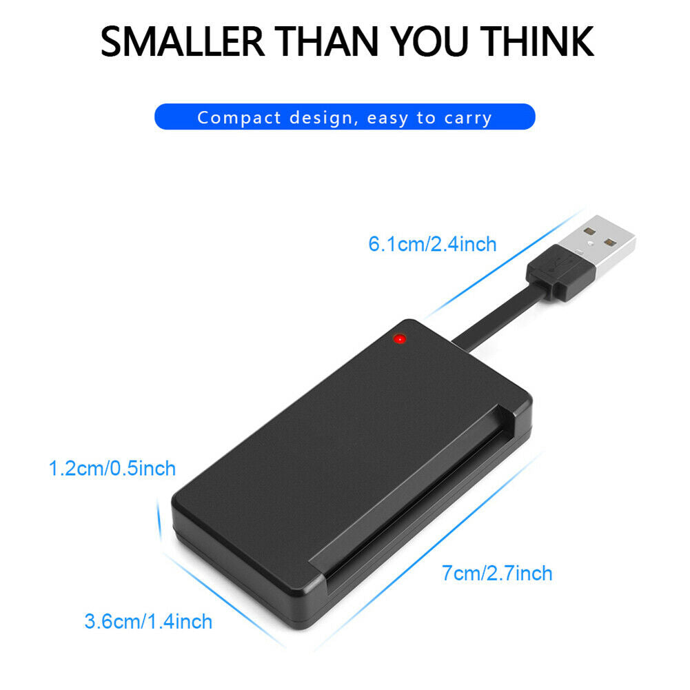 USB Smart Card Reader Bank Card IC ID EMV DNIE SIM Adapter for PC Computer
