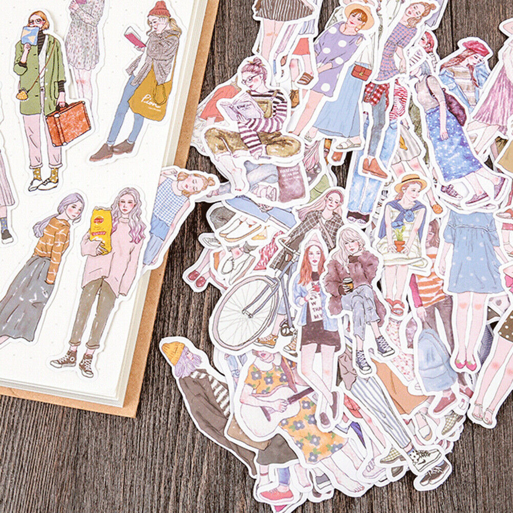100Pcs/pack lovely girls stickers scrapbook DIY diary albums notebook de cEH SJ