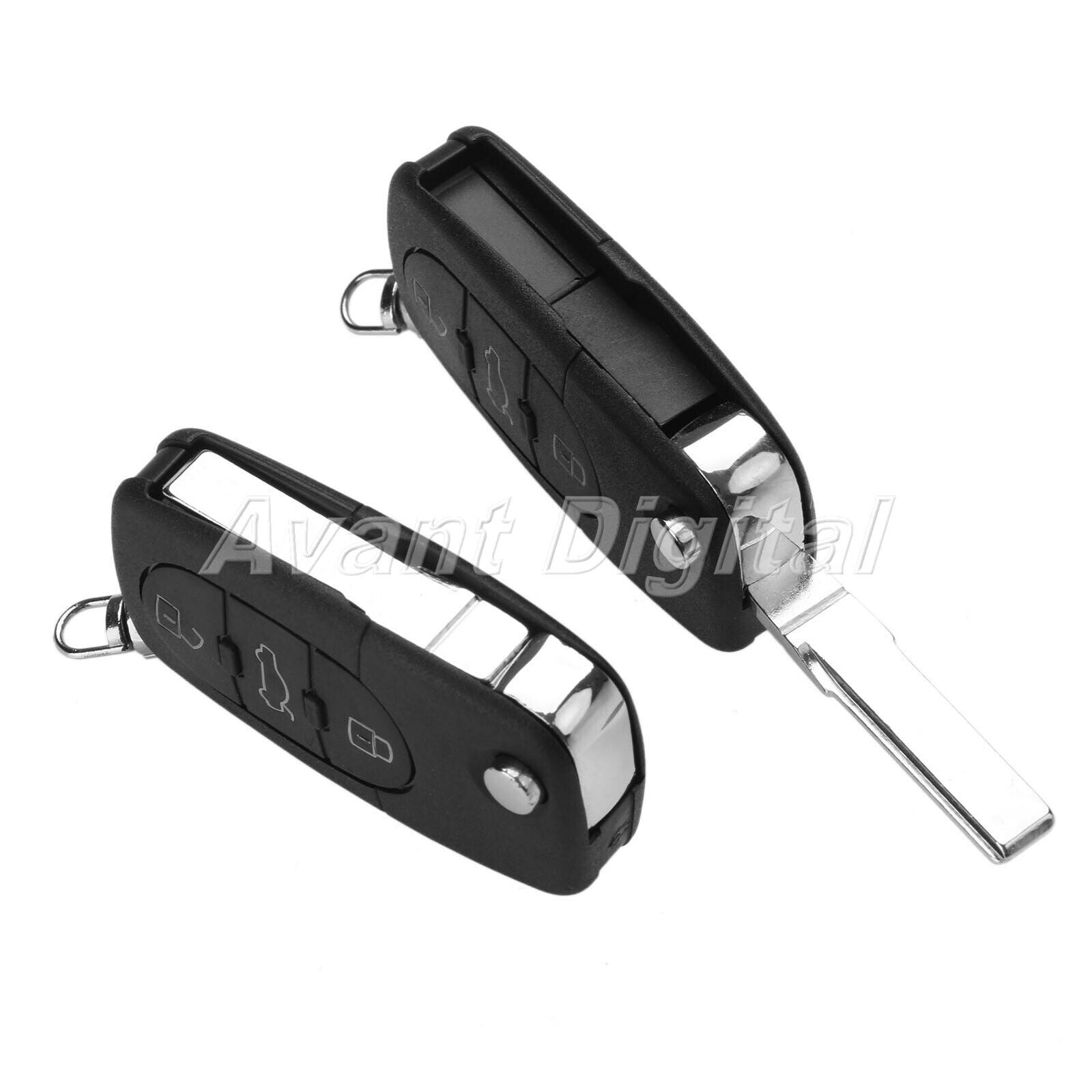 2Pcs Remote Key Fob 433MHz 3 Button ID48 Chip 4D0837231A Fit For  A4 Quattro
