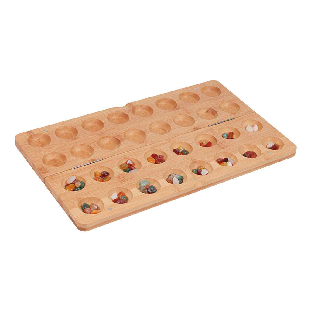 Mancala Board Game - Bamboo Folding Mancala Game - 2 Player Game for Friends and