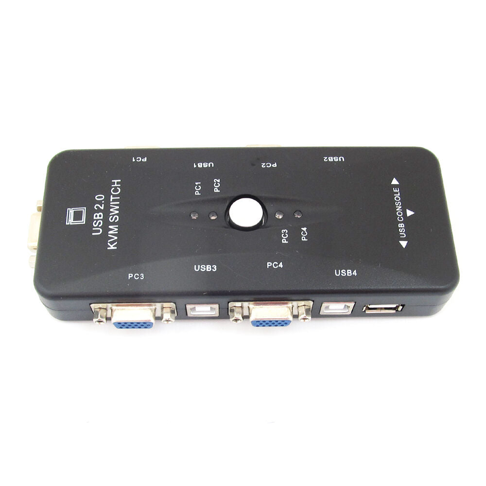 1pc KVM Switch Box 4 Port USB 2.0 SVGA VGA Keyboard Control Up to 4 Computers