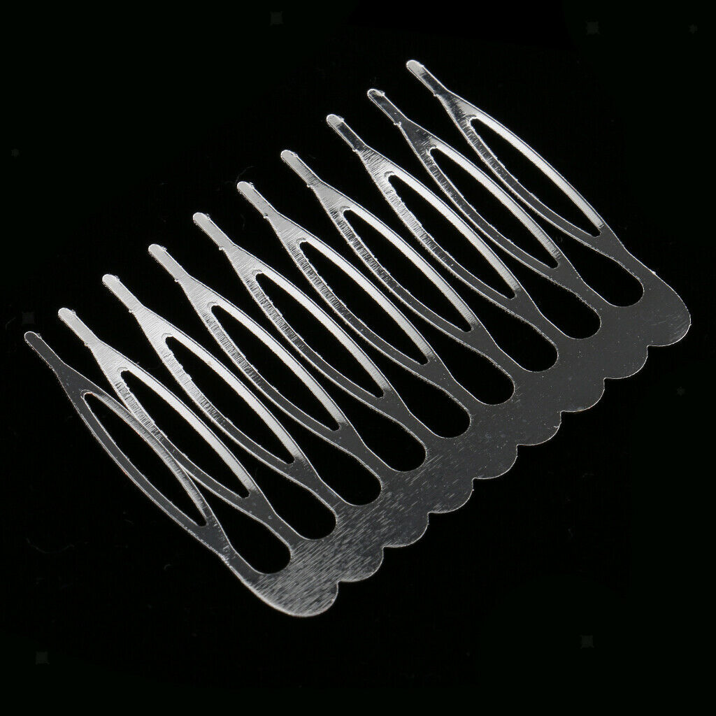 10Pcs Hair Clip Hair Combs Pins Barrettes Wedding Veil Wire Metal Comb Hair DIY