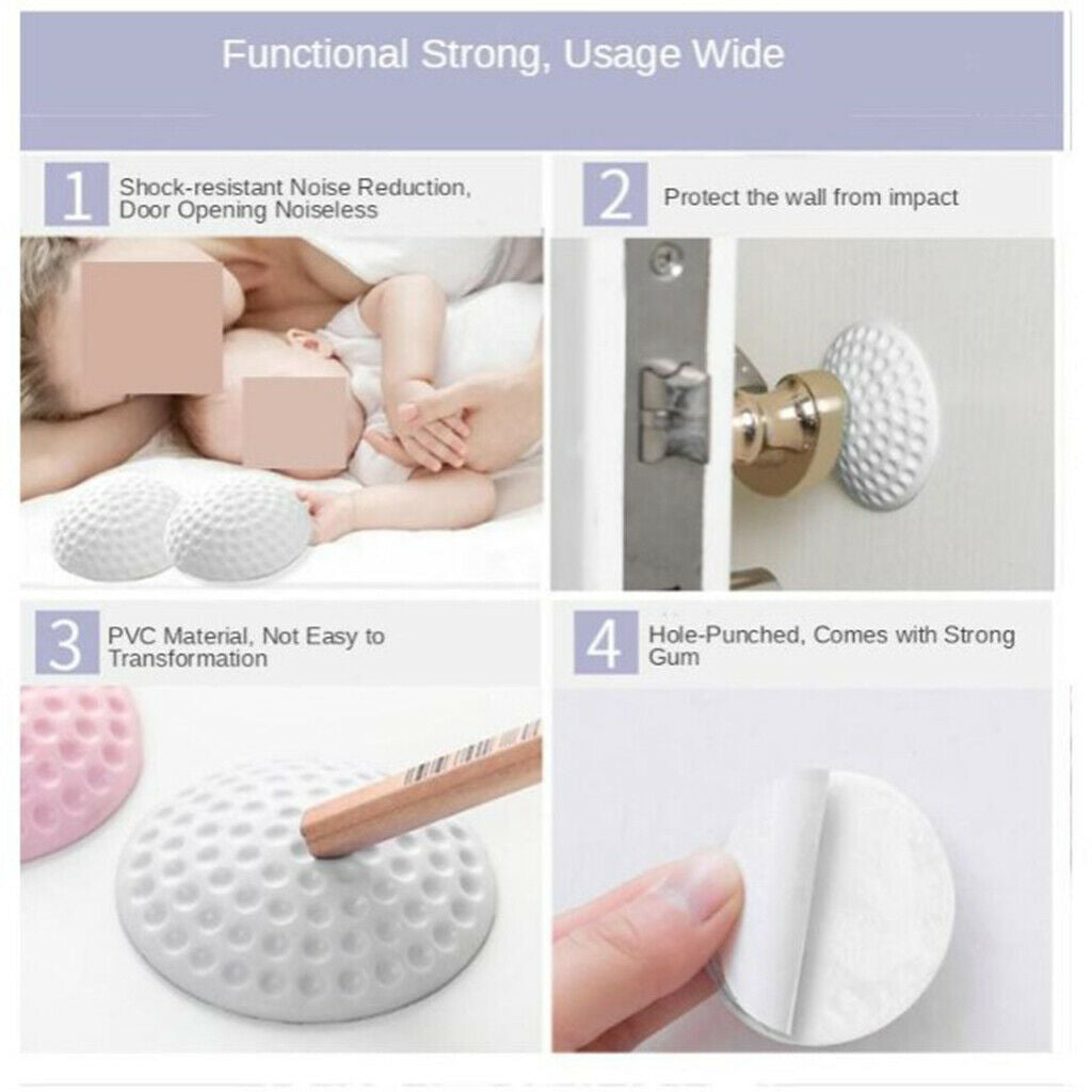 10 Pack PVC Door Konb Stopper Wall Protector Door Crash Pads Mute Home Use