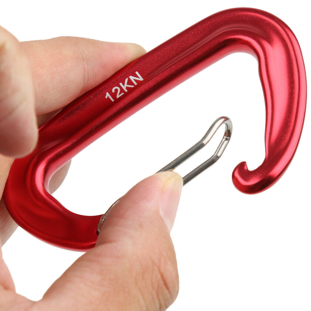 2pcs 12KN Aluminum Spring Clip Carabiner For Climbing