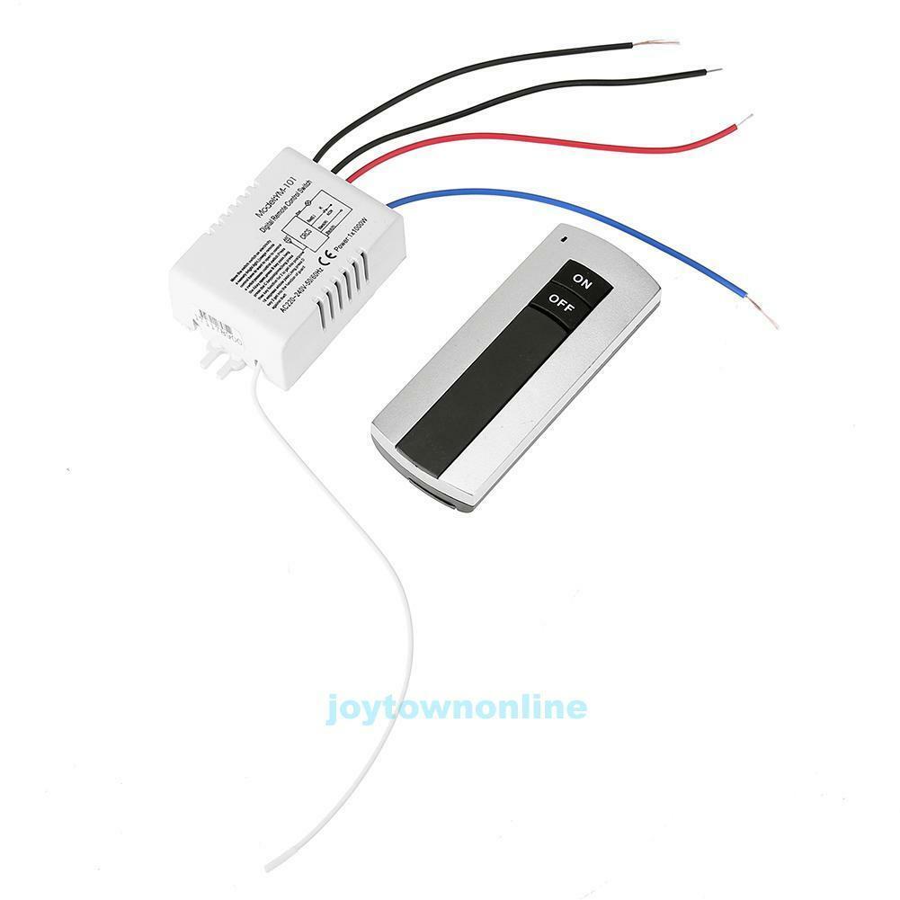 Wireless Light Switch w/ Receiver for LED Lamp 220V ON/OFF RF Remote Controls US