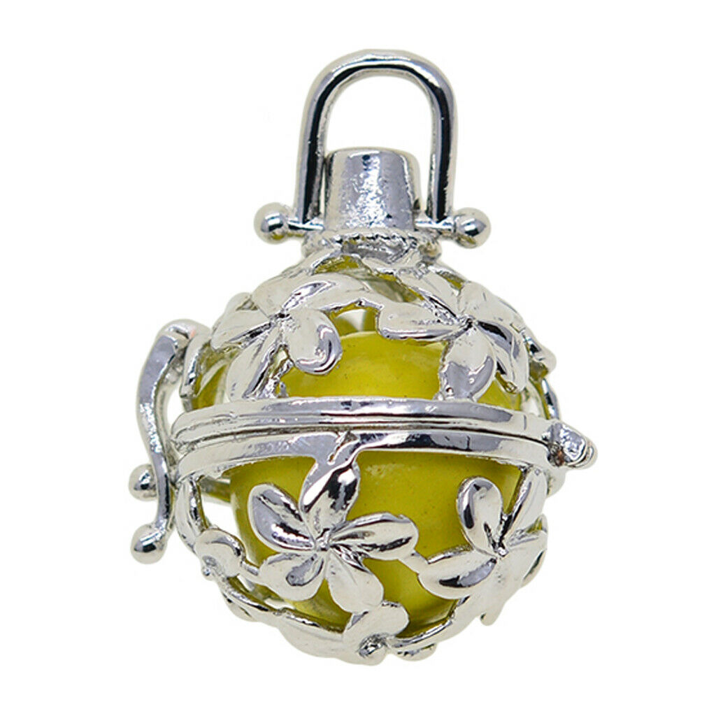 Daisy Flower Beads Cage Pendant Locket Charm for Necklace Dangle Pendants
