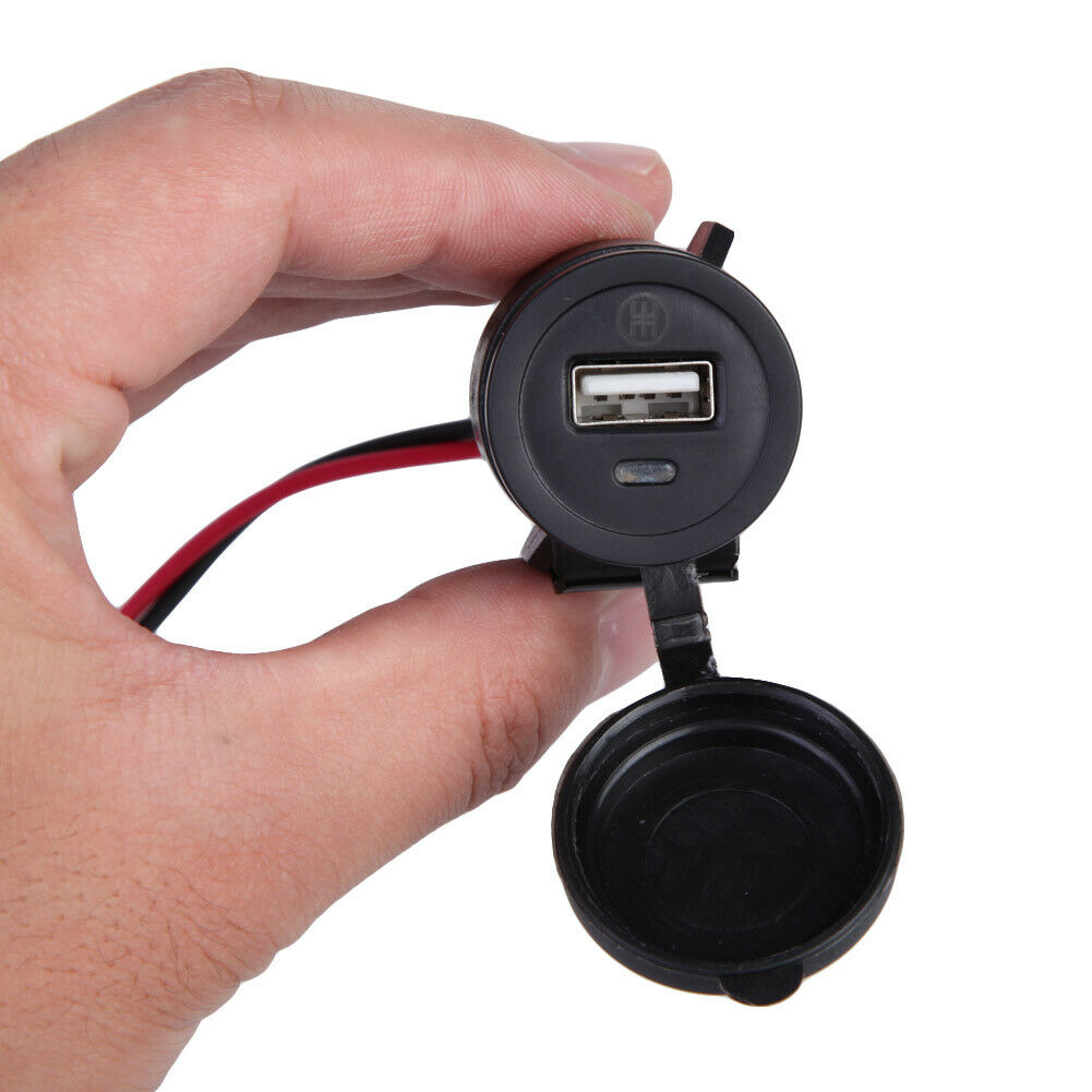 Waterproof Motorcycle 12V USB Charger Cellphone Car Charger Power Adapter @