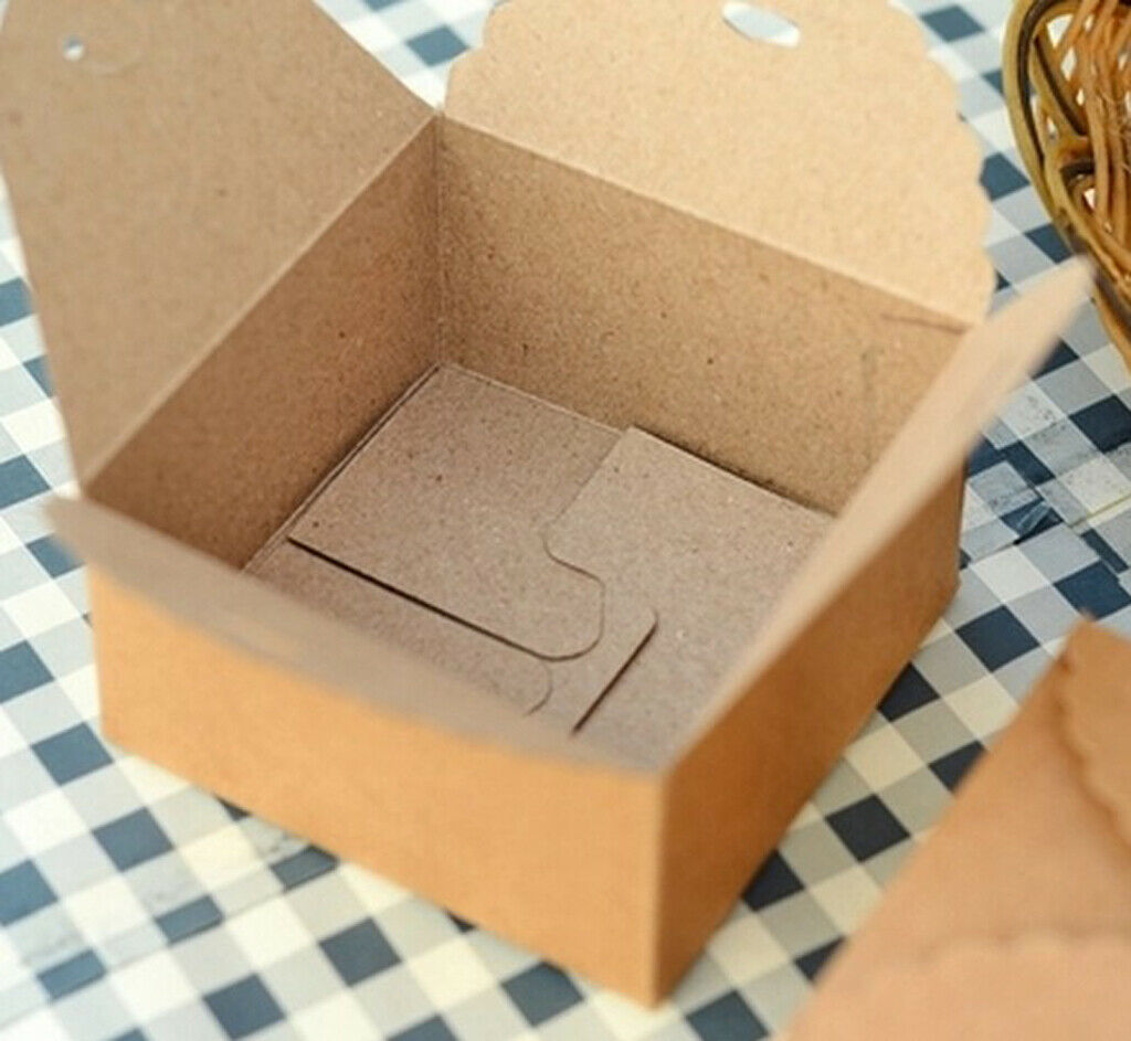 12pieces Kraft Paper Box Gift Box Mini Crafts Container Jewelry Organzier