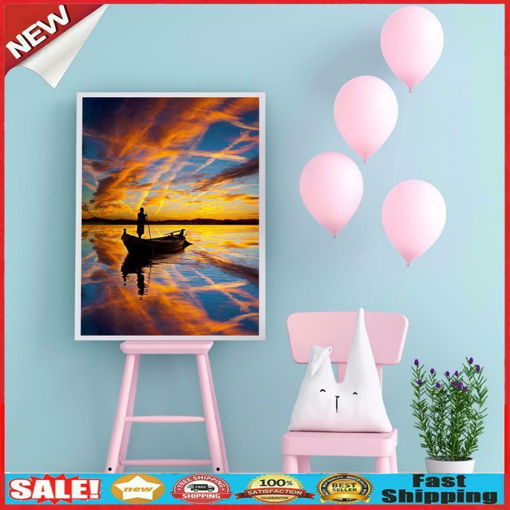 DIY Diamond Painting Kits Monk Rowing Full Round Drill Picture Handicrafts @
