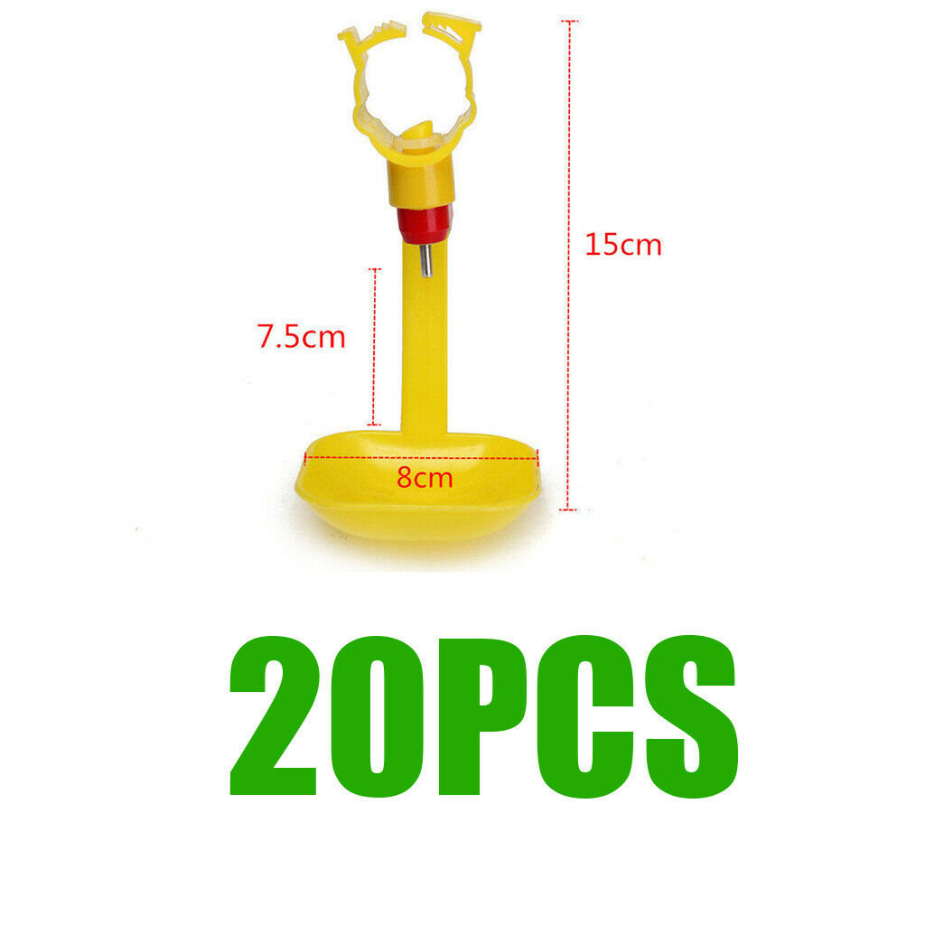 20xAutomatic Poultry Water Drinking Cup Feeder Yellow for Bird Chick Quail