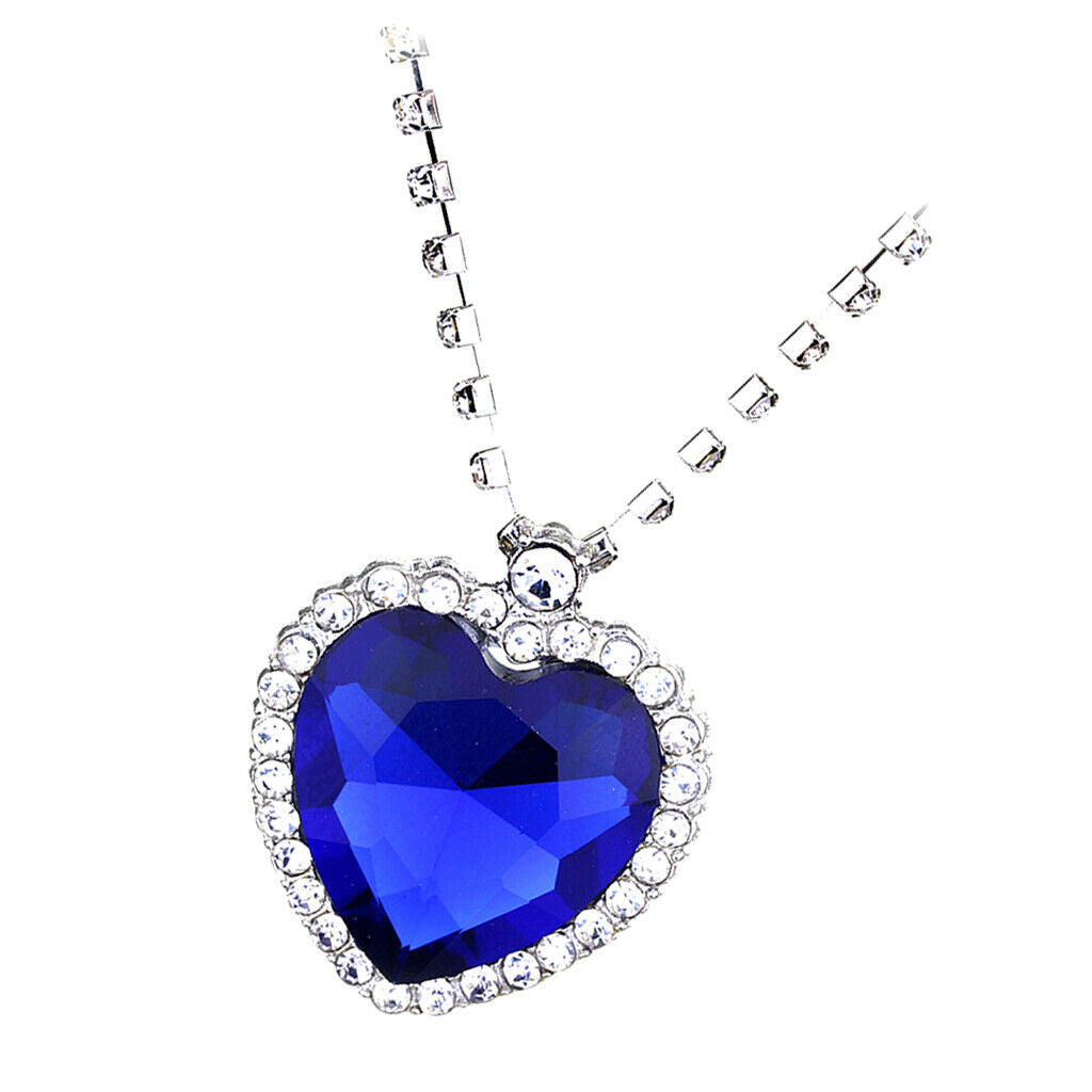 Crystal Pendant Necklace Titanic Heart of The  Necklace Women Girls