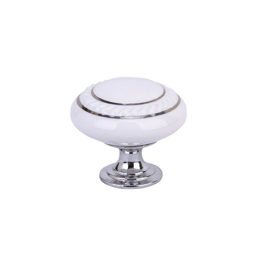 2pcs Dia. 36mm Ceramic Door Knob Wardrobe Cabinet