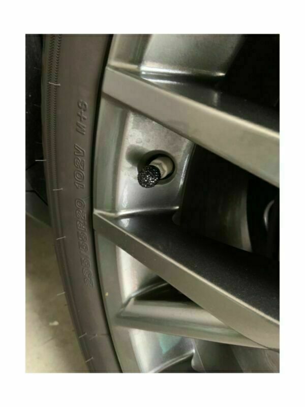 Bling Valve Stem Caps Black Sparkling Handmade Crystal Rhinestone Universal Car