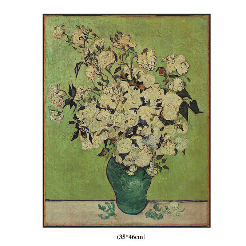 Van Gogh Oil Painting Works Rose Canvas Art Print Poster Picture Decor Mu.l8