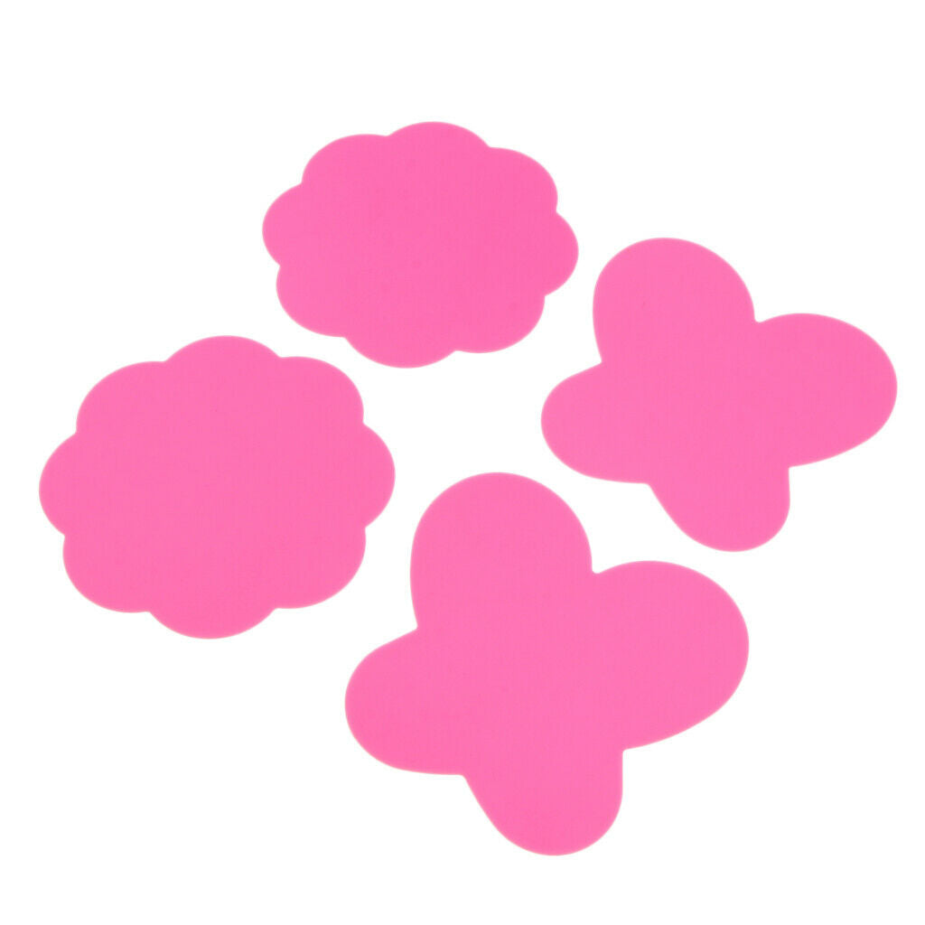 4x Silicone Paint Palette Mat Blossom Foldable Washable Nail Art Pad Rose