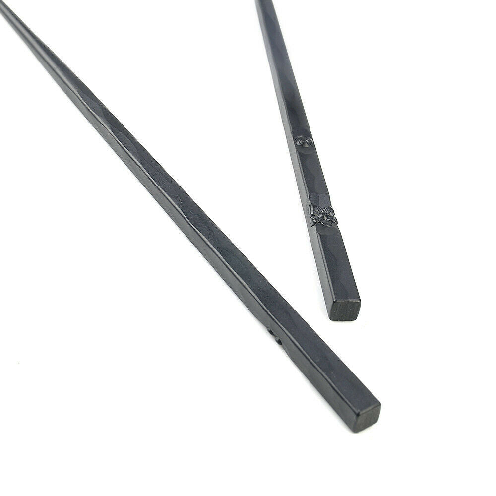 1 Pair Japanese Chopsticks Metal Non-Slip Sushi Chop Sticks Chinese Food Gift ~~