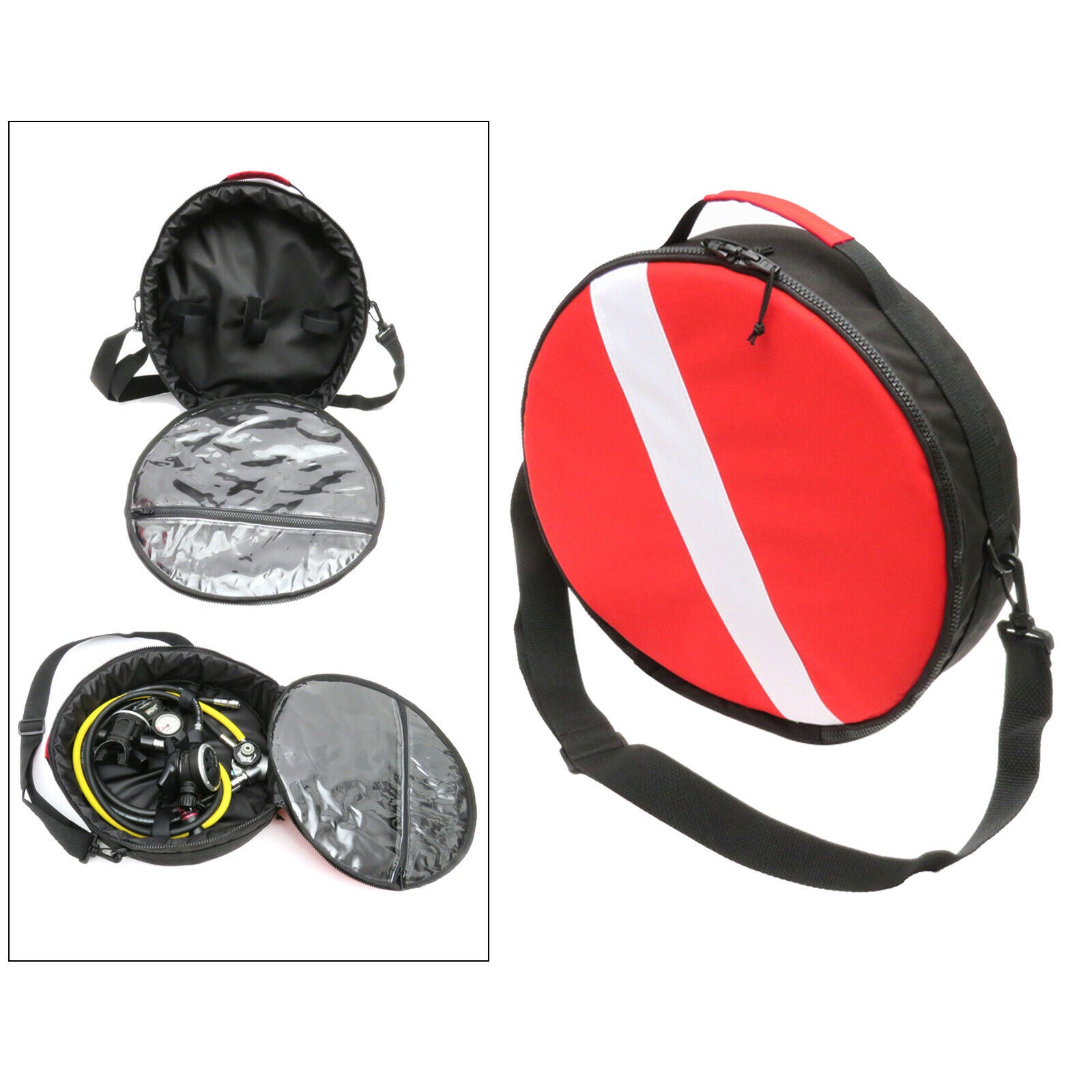 Scuba Regulator Protective Bag Dive Flag Bag Zipper Design w/ Shoulder Strap