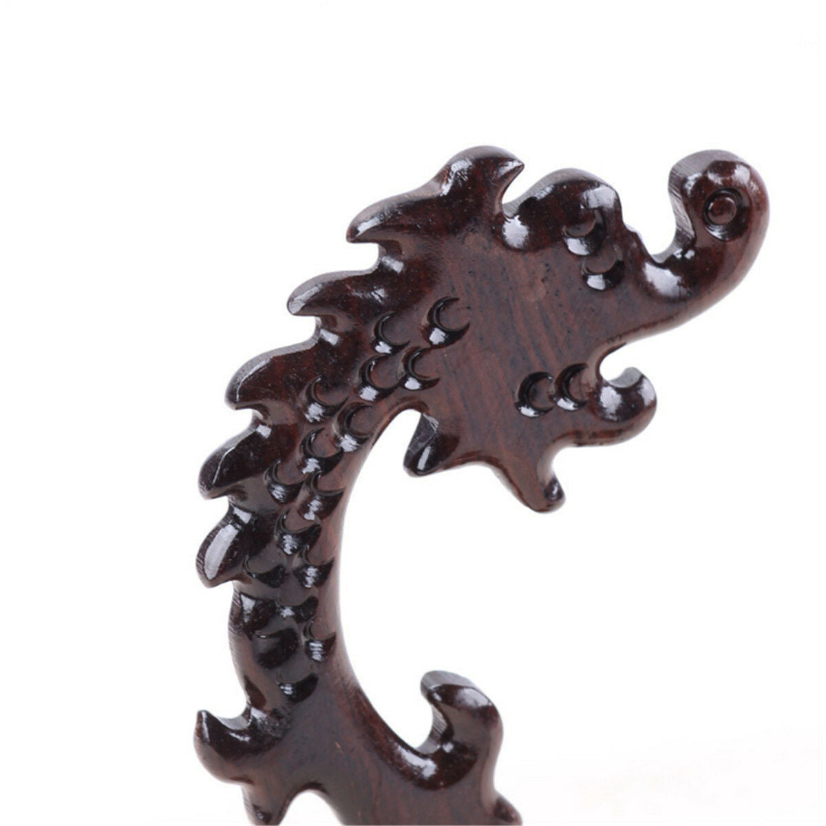 17CM Black Sandalwood Pocket Watch Medal Stand Holder Home Desk Decoration Gift