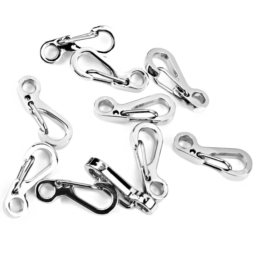 2x 10 Outdoor Snap Buckle Carabiner Camping Split Spring Lock Hook Keyring