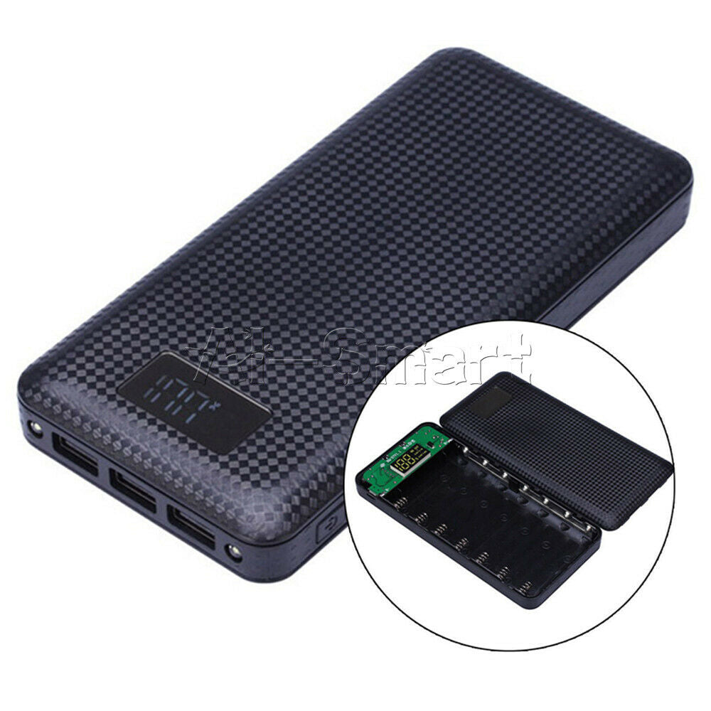 5V2.1A 3USB Mobile Power Bank Case LED 7S 7X 7 18650 Battery Charger Box