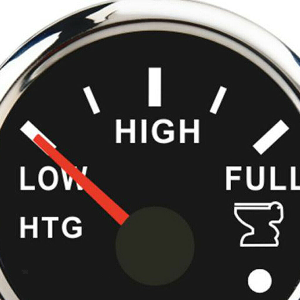2'' 52mm Water Level Gauge Sewage Gauge 0-190ohm, Chrome with Black Dial