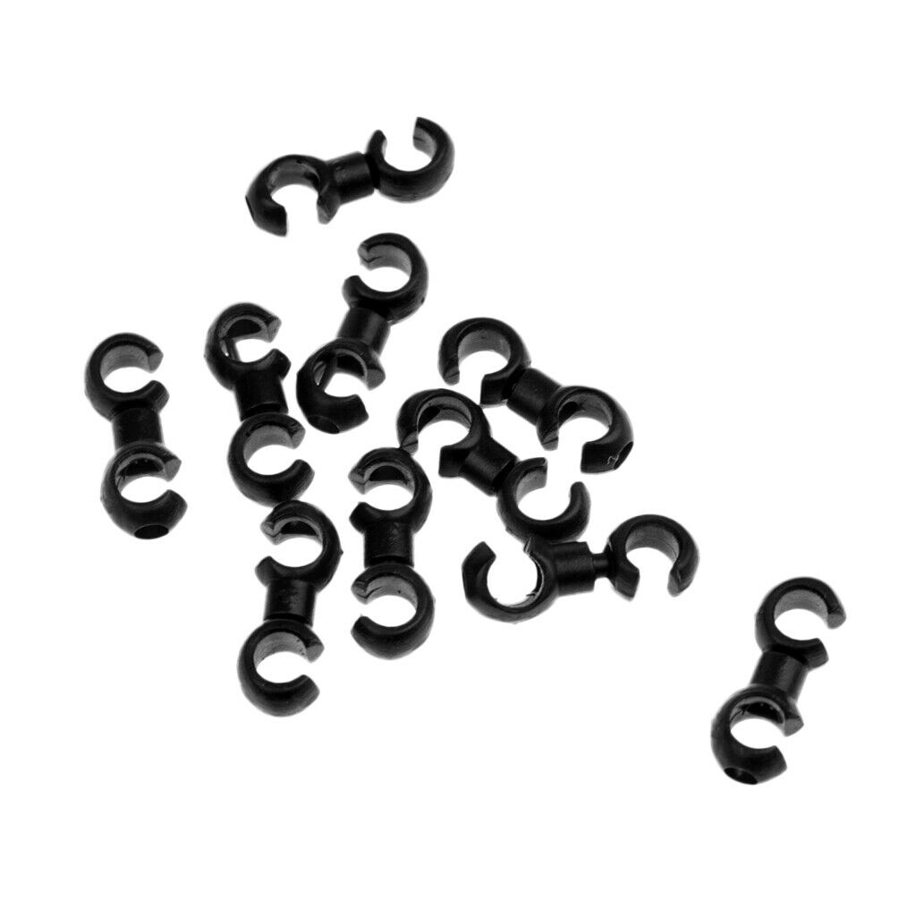 10Pcs Rotating S-Hook Clips Hook shift Cable Brake Gear Cable Guide Black