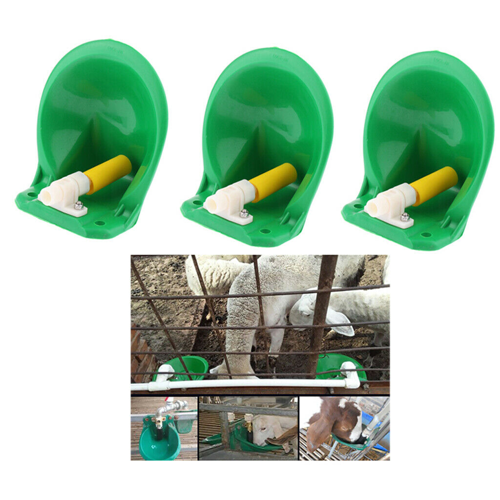 3 Packs Automatic Water Dispenser Waterer Bowl for Sheep Goat Cattle Calves
