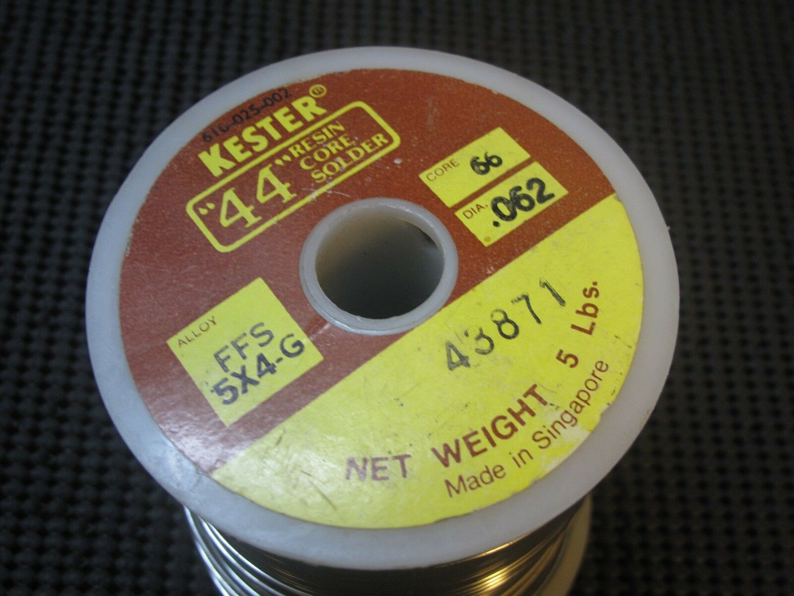 2Meter (2M)(NOT include spool)- KESTER FFS 5X4-G 0.062"(1.57mm) Solder - NOS