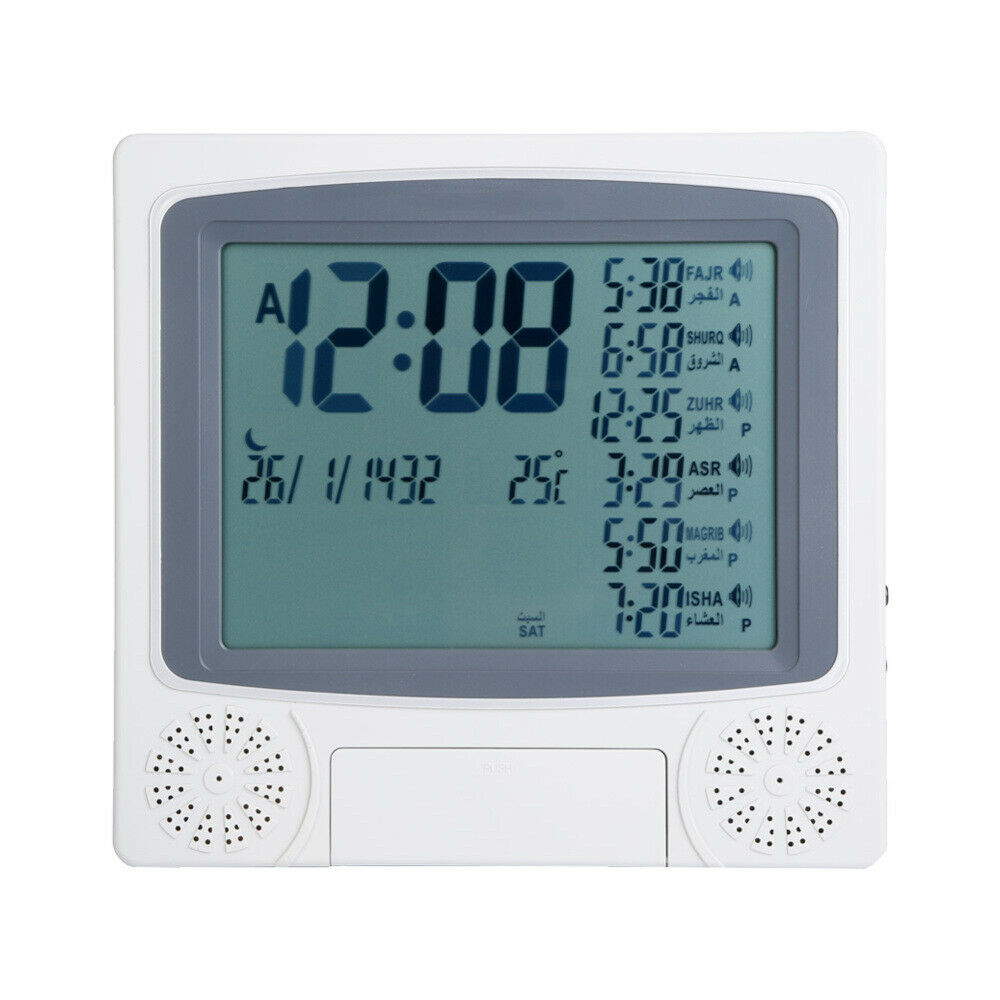 1pc Muslim Azan Clock LCD Digital Islamic Prayer Alarm Table Clock Time