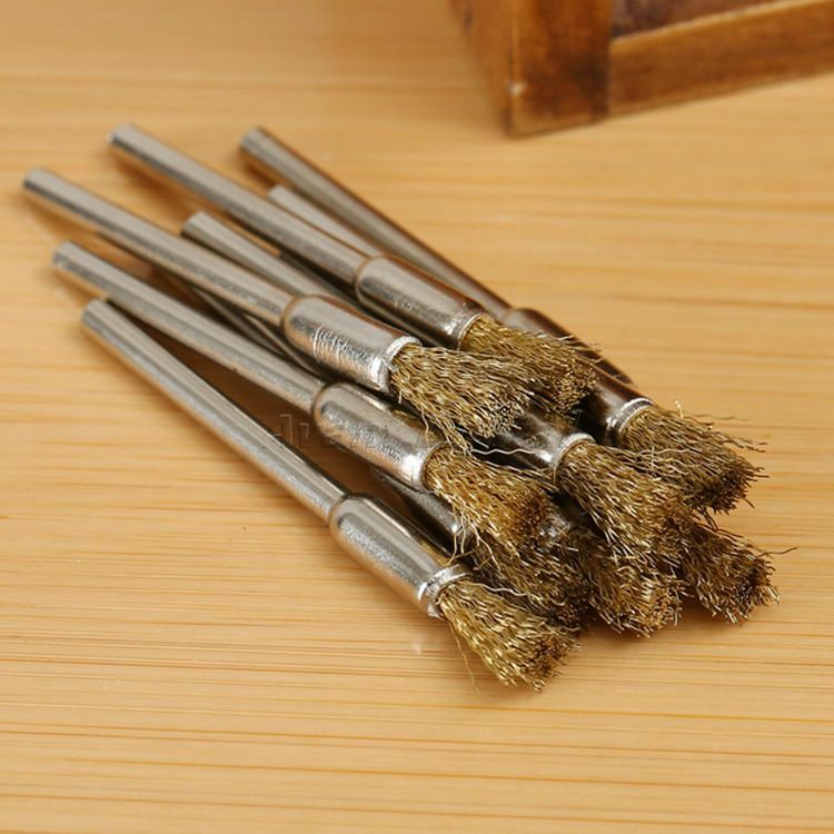 Brass Rotary Wire Wheel Pencil Polising Brushes Die Grinder Tool For Power 10PC