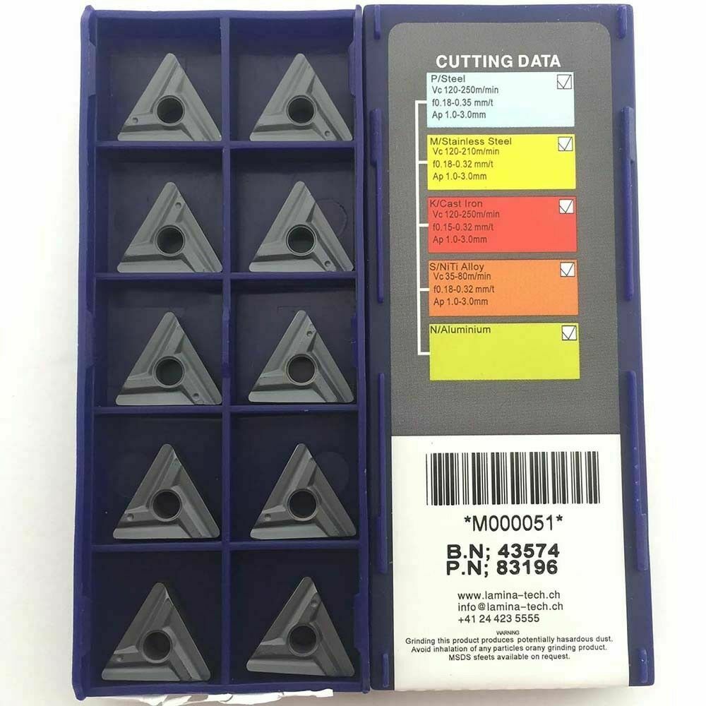 For Steel TNUX160408R Carbide Inserts Cutting tool For Lathe CNC 10PCS
