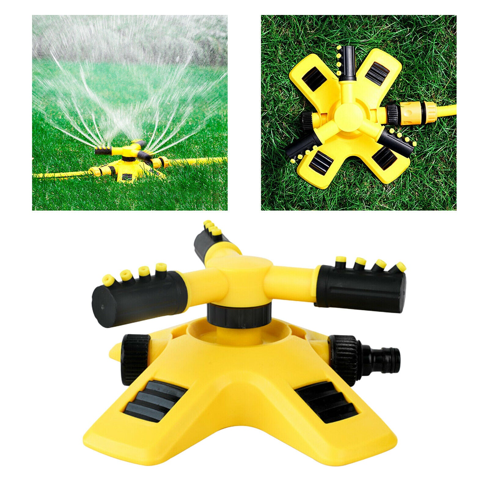 Lawn Sprinkler Premium 3-Arm Oscillating Greenhouse Sprayer Sprinklers
